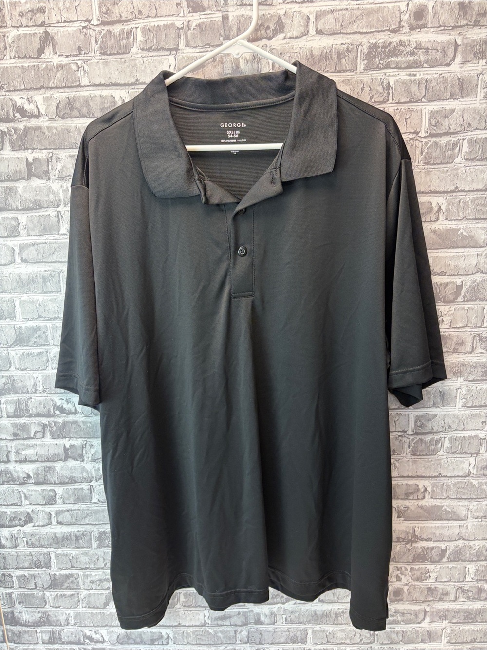 George Men's Short-Sleeve Black Polo